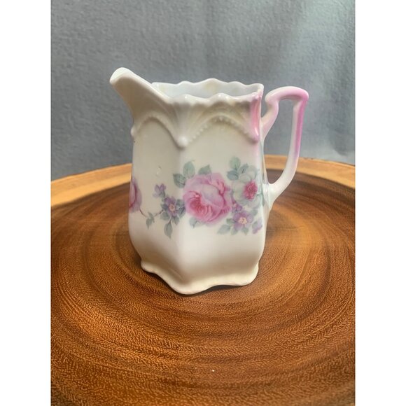Vintage German Porcelain Creamer Pitcher with Floral Pattern 4 inch tall - Picture 14 of 14